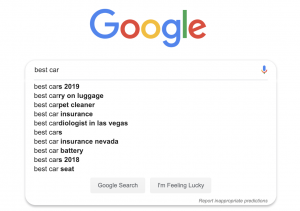 Google auto complete example query