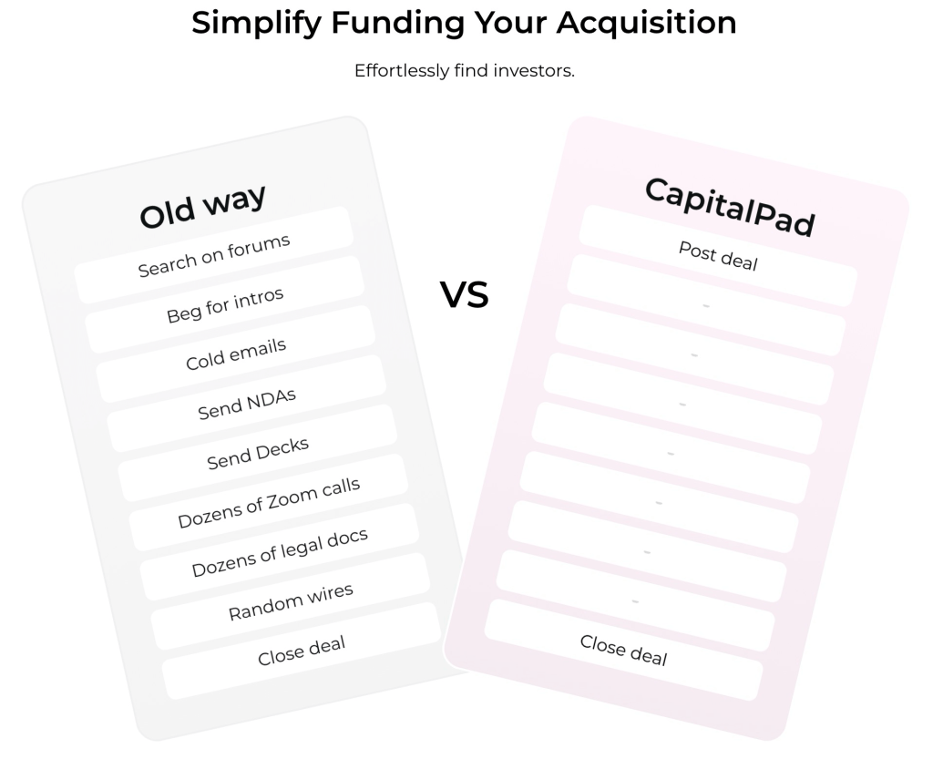 Raise capital for search fund deals