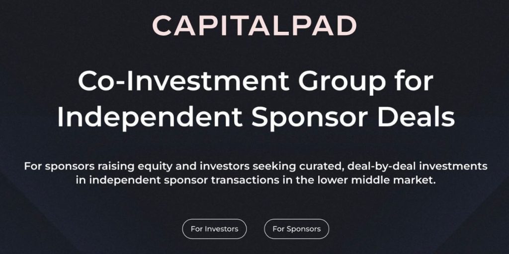 independent sponsor capital provider capitalpad