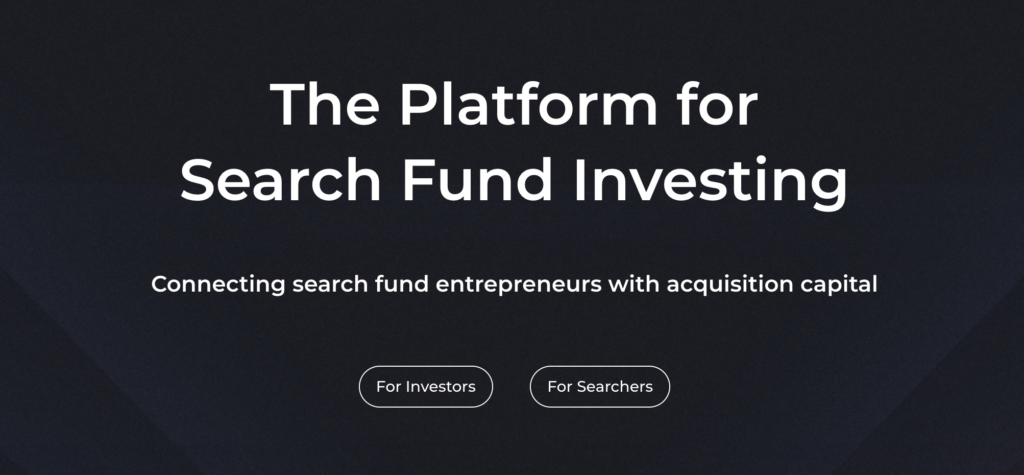 search fund investing
